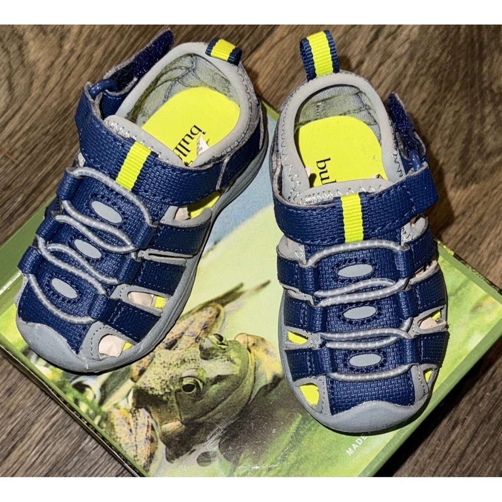 Bullfrogs Sandals Shoes Closed Toe Toddler Boys Gray Blue Sz 2 M Beach NWT